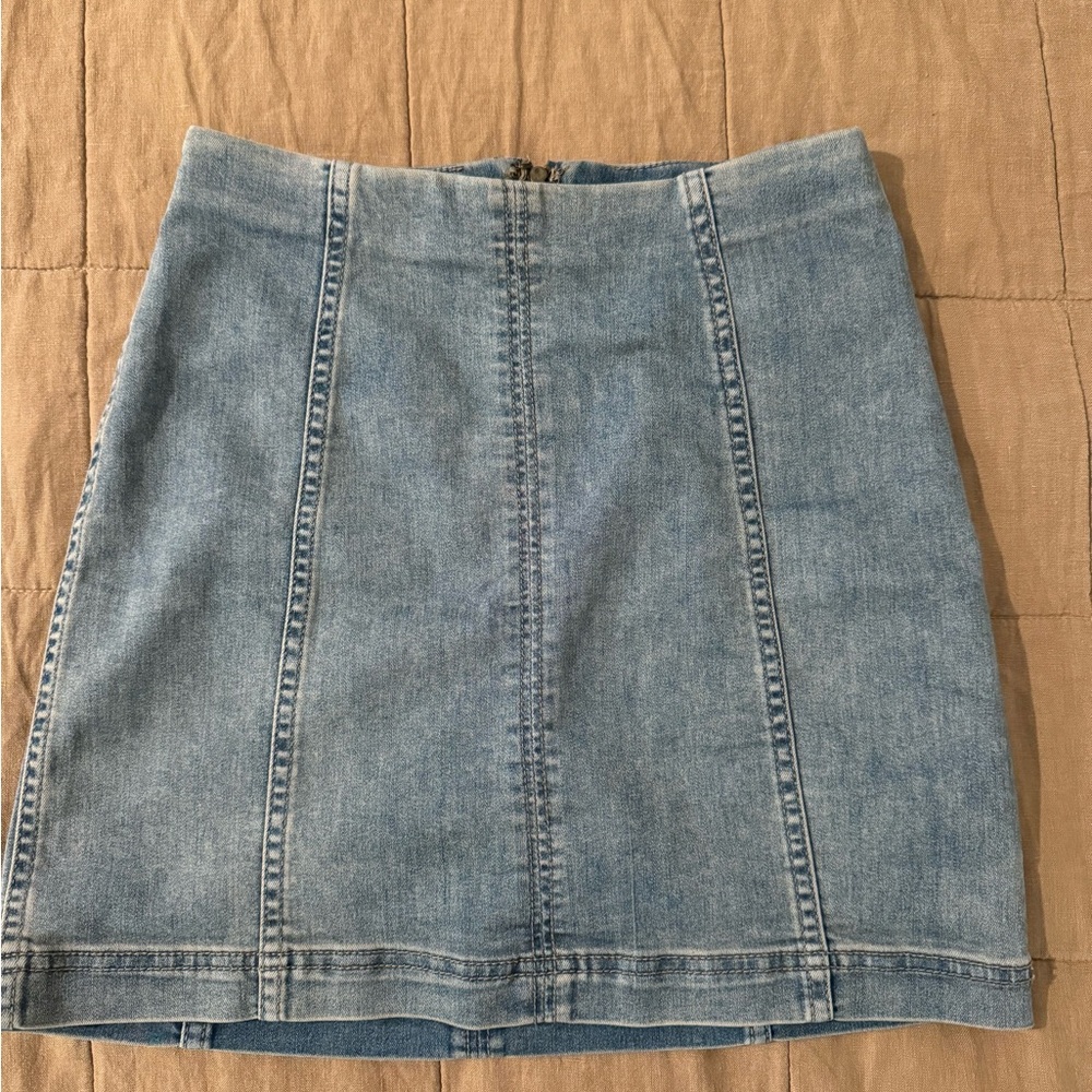 Free People Jean Mini Skirt